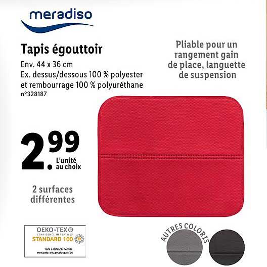 tapis égouttoir meradiso