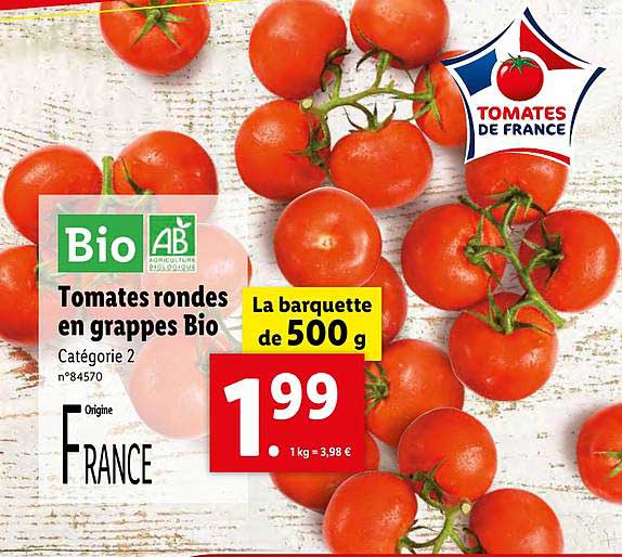 Tomates Rondes En Grappes Bio