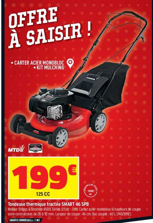 tondeuse thermique tractée smart 46 spb mtd