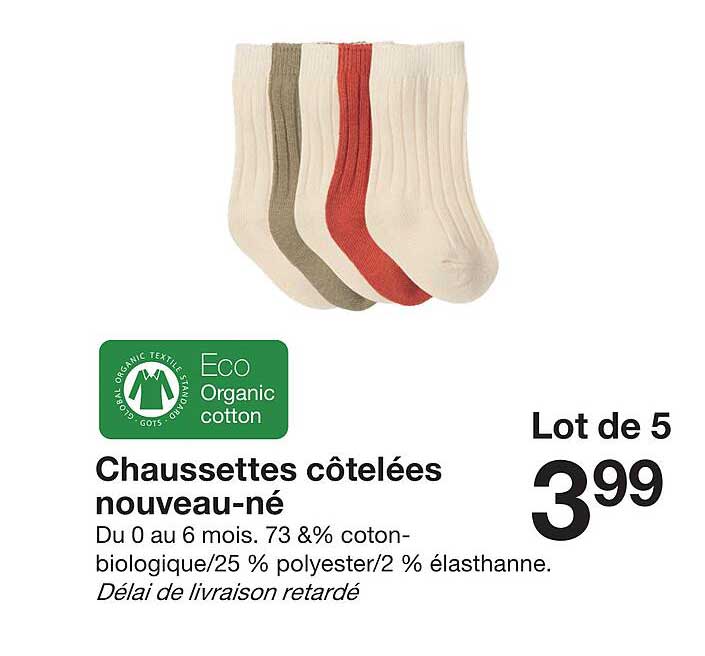 chaussettes côtelées nouveau-né