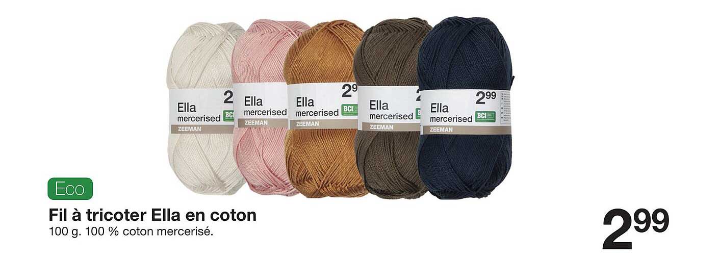 fil à tricoter ella en coton
