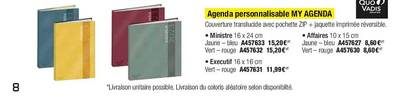 agenda personnalisable my agenda quo vadis