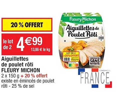 aiguillettes de poulet rôti fleury michon