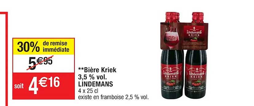 biére kriek 3,5% vol. lindemans