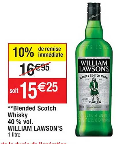 blended scotch whisky 40 % vol. william lawson's