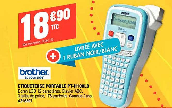 brother etiqueteuse portable pt-h100lb