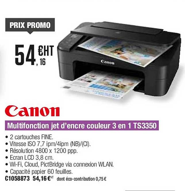 canon multifonction jet d'encre couleur 3 en 1 ts3350