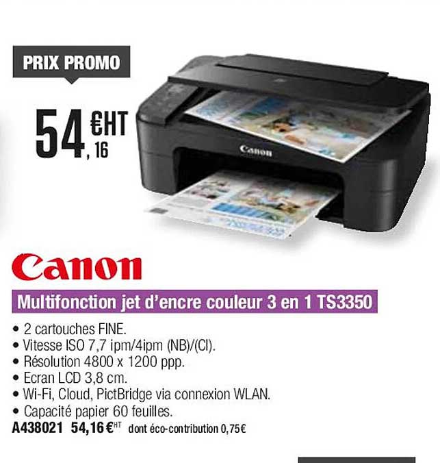 canon multifonction jet d'encre couleur 3 en 1 ts3350