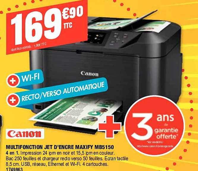 canon multifonction jet d'encre maxify mb5150