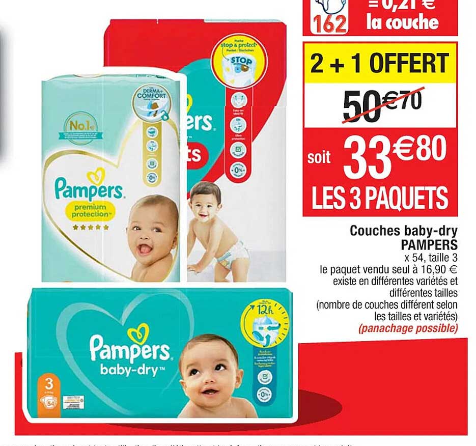 couches baby-dry pampers