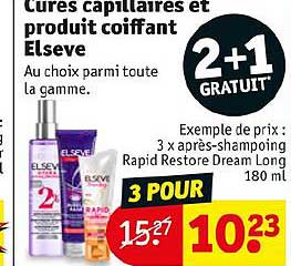 cures capillaires et produit coiffant elseve