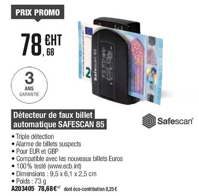 détecteur de faux billet automatiques safescan 85