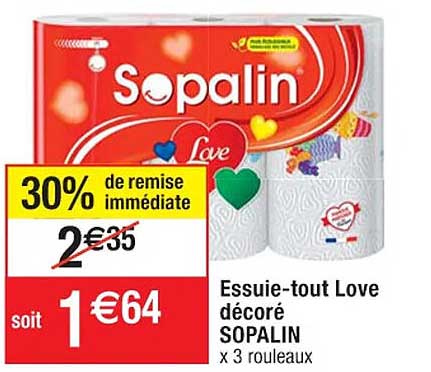 essuie-tout love décoré sopalin