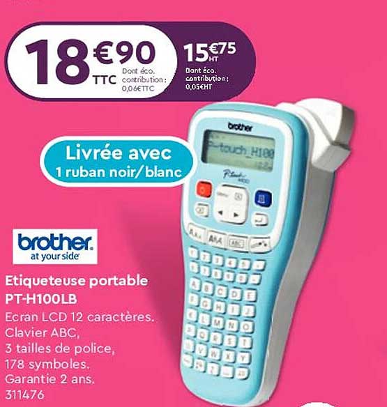 etiqueteuse portable pt-h100lb brother