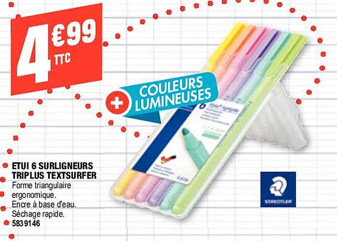 etui 6 surligneurs triplus textsurfer