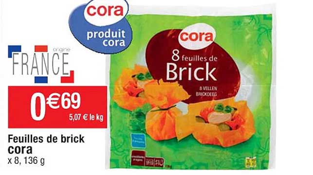 feuilles de brick cora