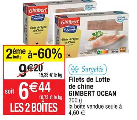 filets de lotte de chine gimbert ocean