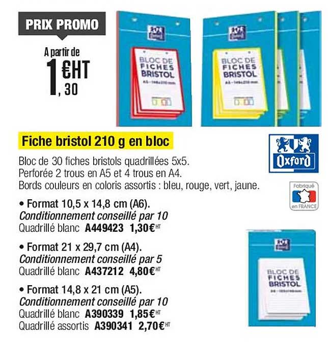 friche bristol 210 g en bloc oxford