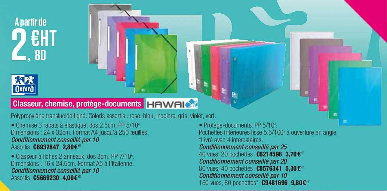hawai classeur, chemise, protège-documents