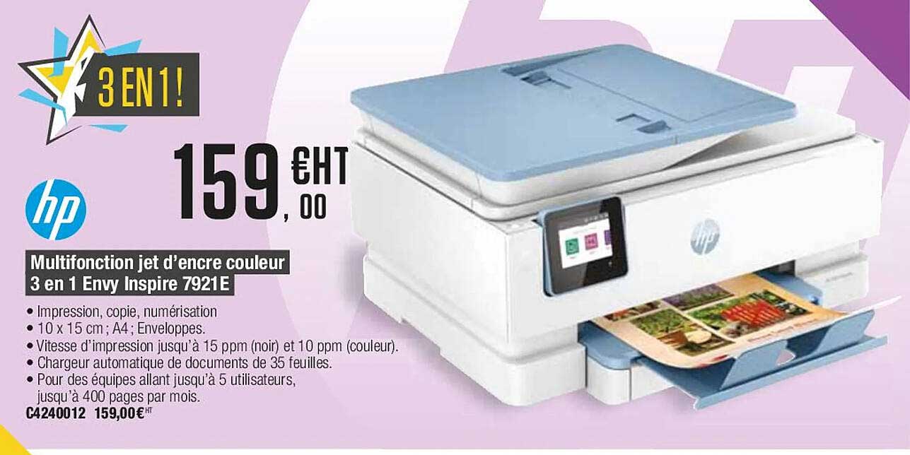 hp multifonction jet d'encre couleur 3 en 1 envy inspire 7321e