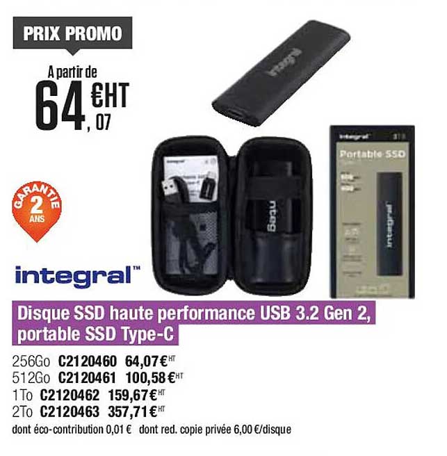 integral disque ssd haute performance usb 3.2 gen 2 portable ssd type-c