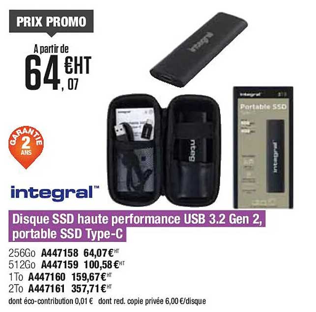 integral disque ssd haute performance usb 3.2 gen 2 portable ssd type-c