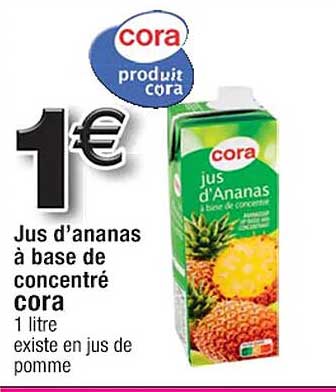 jus d'ananas à base de concentré cora