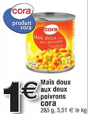 maïs doux aux deux poivrons cora