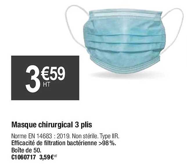 masque chirurgical 3 plis