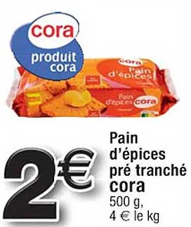 pain d'épices pré tranché cora