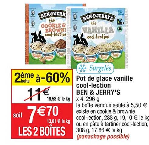pot de glace vanille cool-lection ben & jerry's