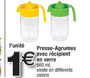 presse-agrumes avec récipient en verre