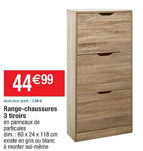 range-chaussures 3 tiroirs