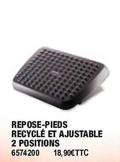 repose-pieds recyclé et ajustable 2 positions