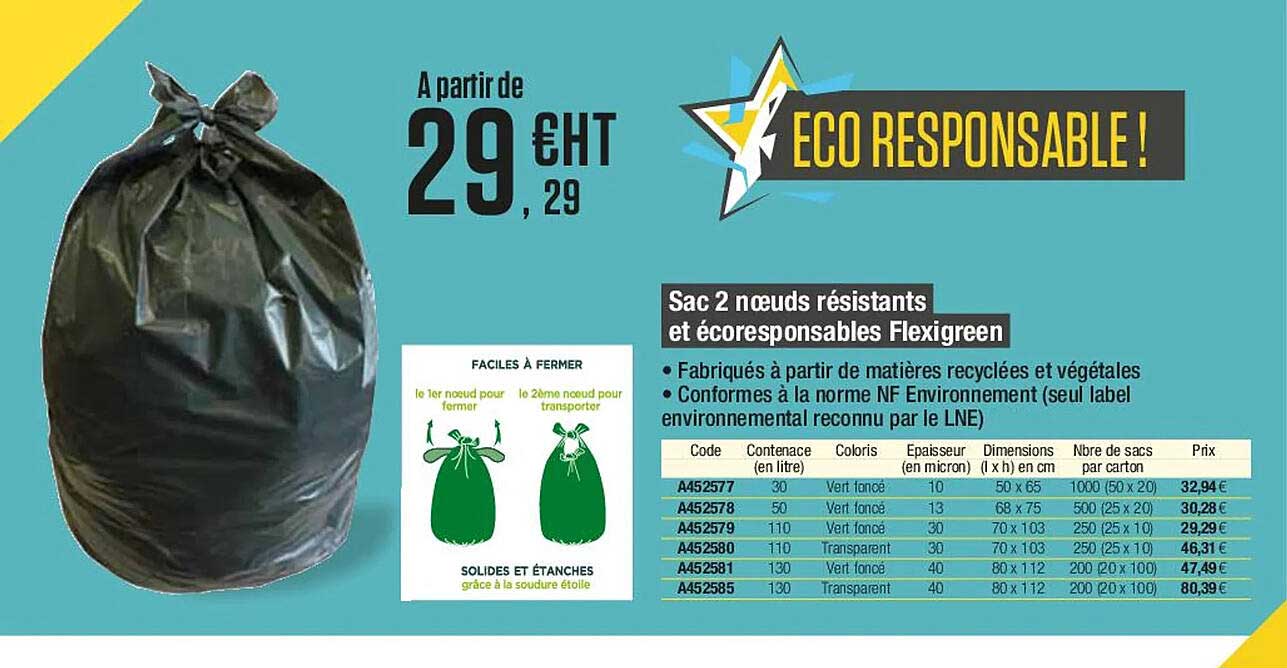Sac 2 Nœuds Résistants Et écoresponsables Flexigreen