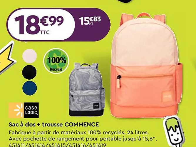 sac à dos + trousse commence