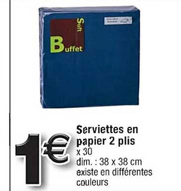 serviettes en papier 2 plis