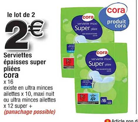 serviettes épaisses super pliées cora