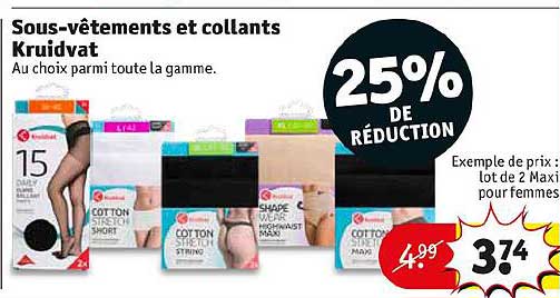 sous-vêtement et collants kruidvat