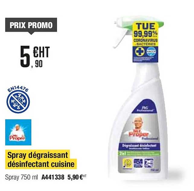 spray dégraissant désinfectant cuisine mr. propre