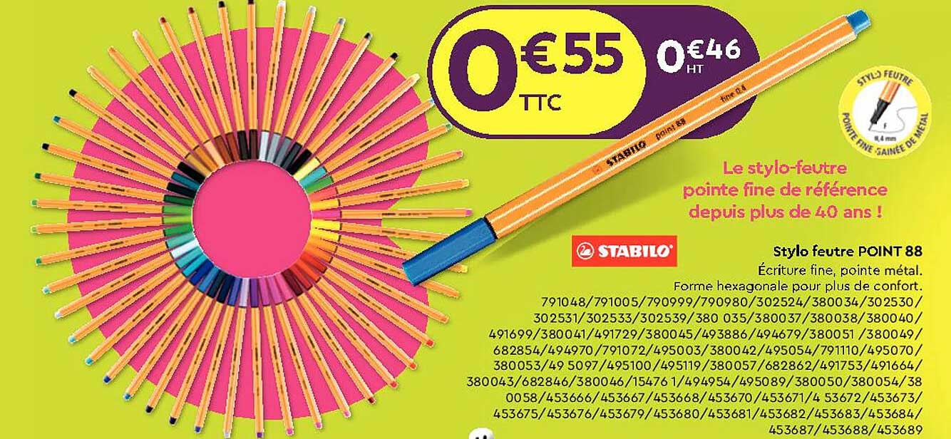 stabilo stylo feutre point 88