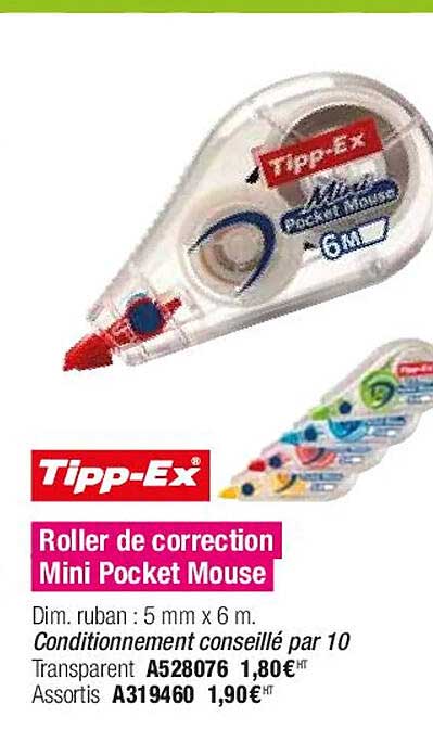 tipp-ex roller de correction mini pocket mouse