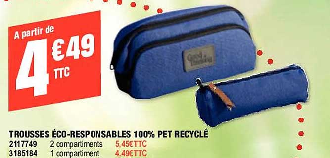 trousses éco-responsables 100% pet recyclé