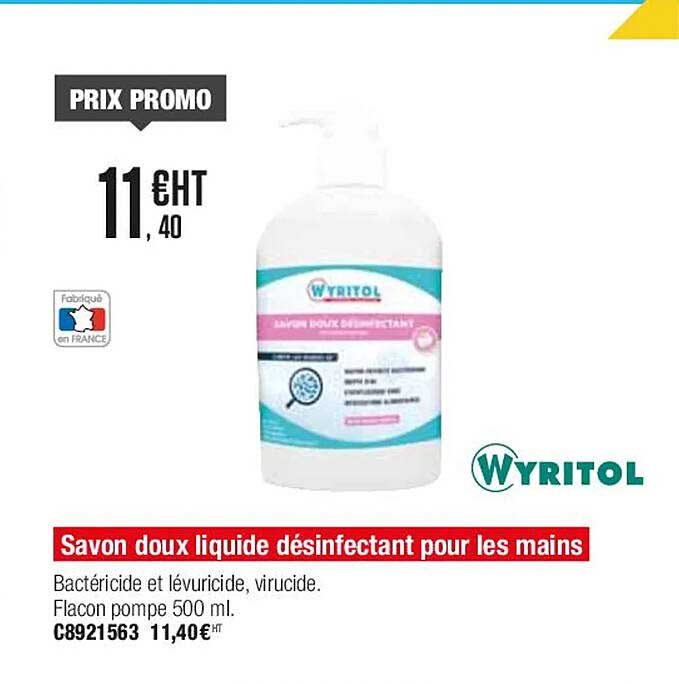 Wyritol Savon Doux Liquide Désinfectant Pour Les Mains