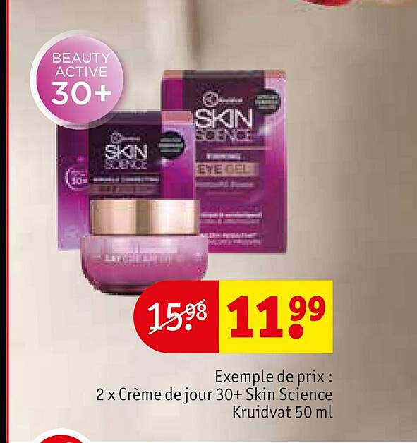 2 x crème de jour 30+ skin science kruidvat