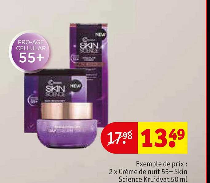 2 x crème de nuit 55+ skin science kruidvat 50ml