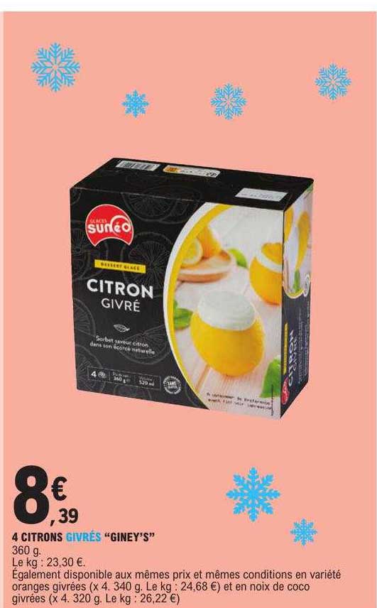 4 citrons givrés "giney's"