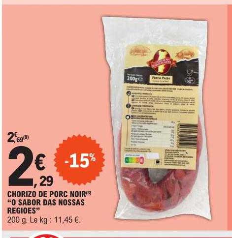 chorizo de porc noir "0 sabor das nossas regioes"