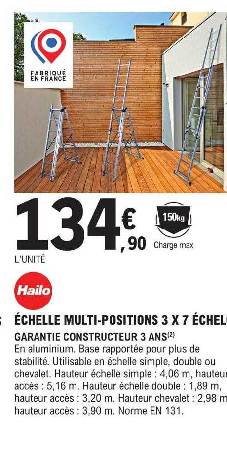 échelle multi-positions 3 x 7 échelons hailo