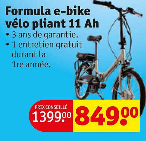 formula e-bike vélo pliant 11 ah